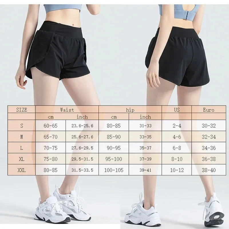 2-in-1 High Waist Yoga Shorts with Pocket