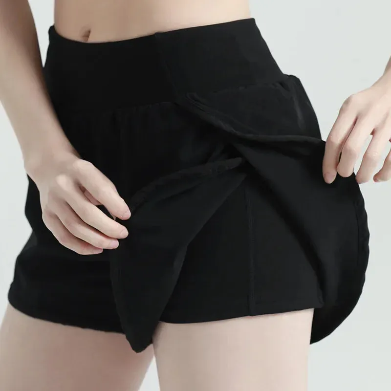 2-in-1 High Waist Yoga Shorts with Pocket