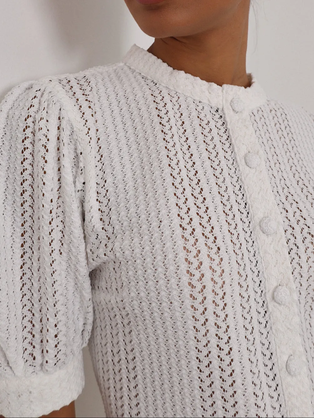 Allegra Spring Day Cotton Cardigan | White