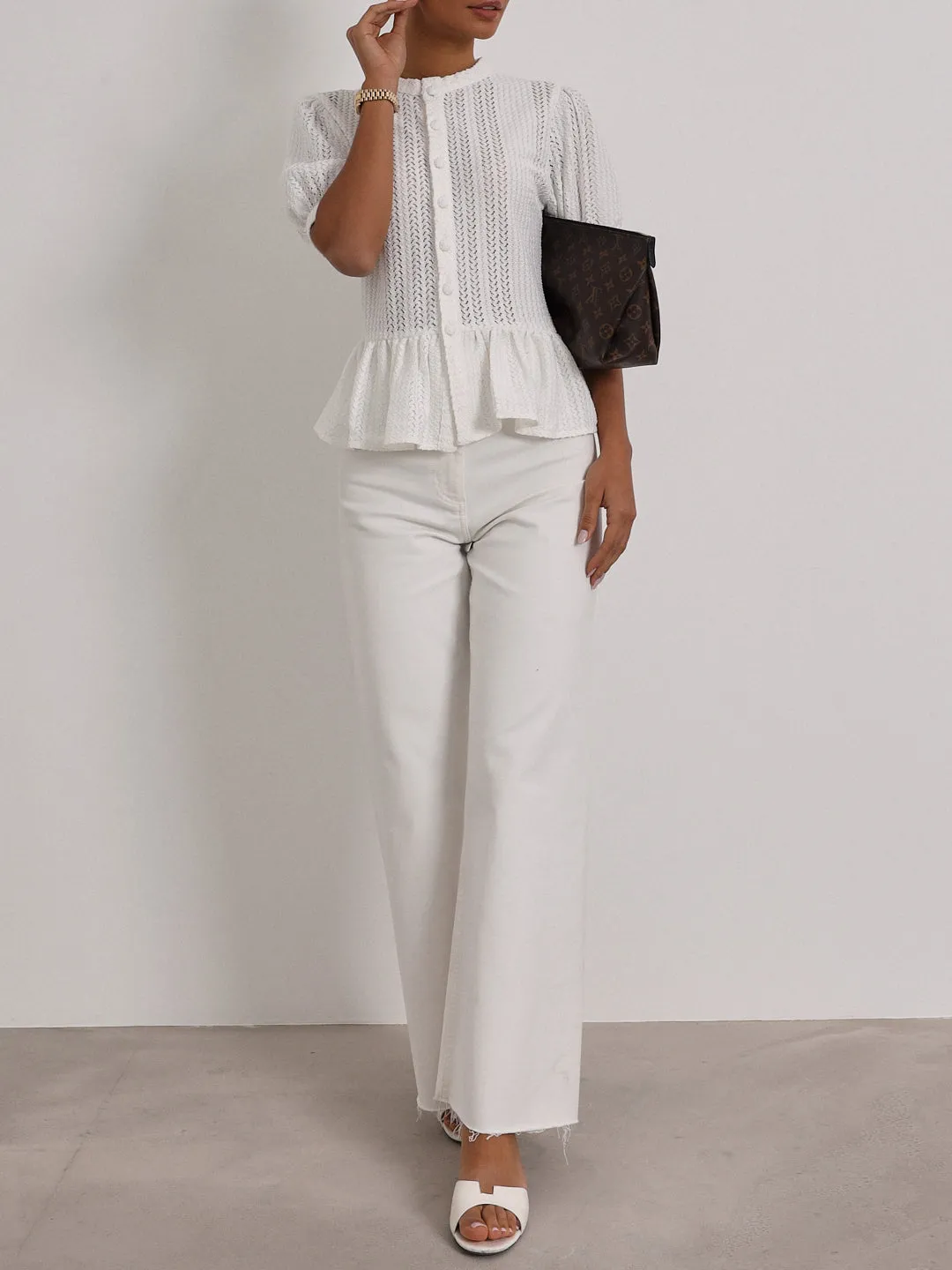 Allegra Spring Day Cotton Cardigan | White