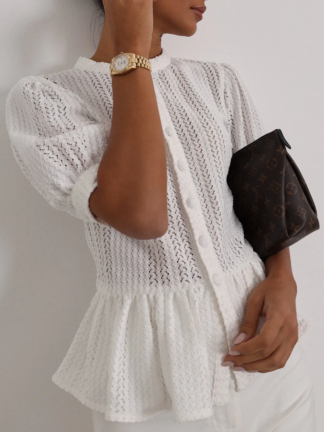 Allegra Spring Day Cotton Cardigan | White
