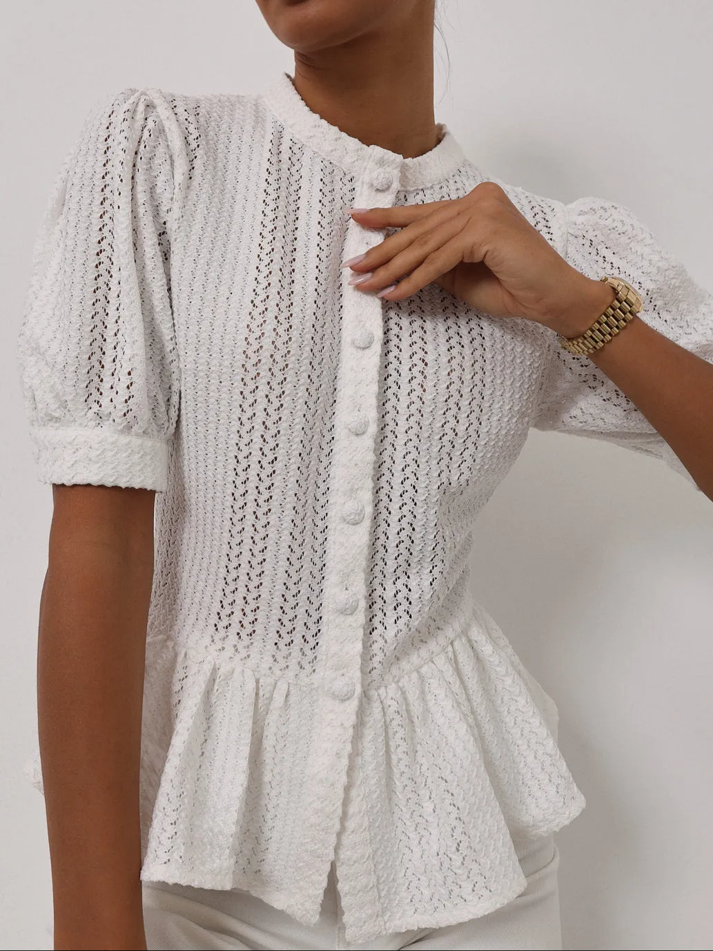 Allegra Spring Day Cotton Cardigan | White