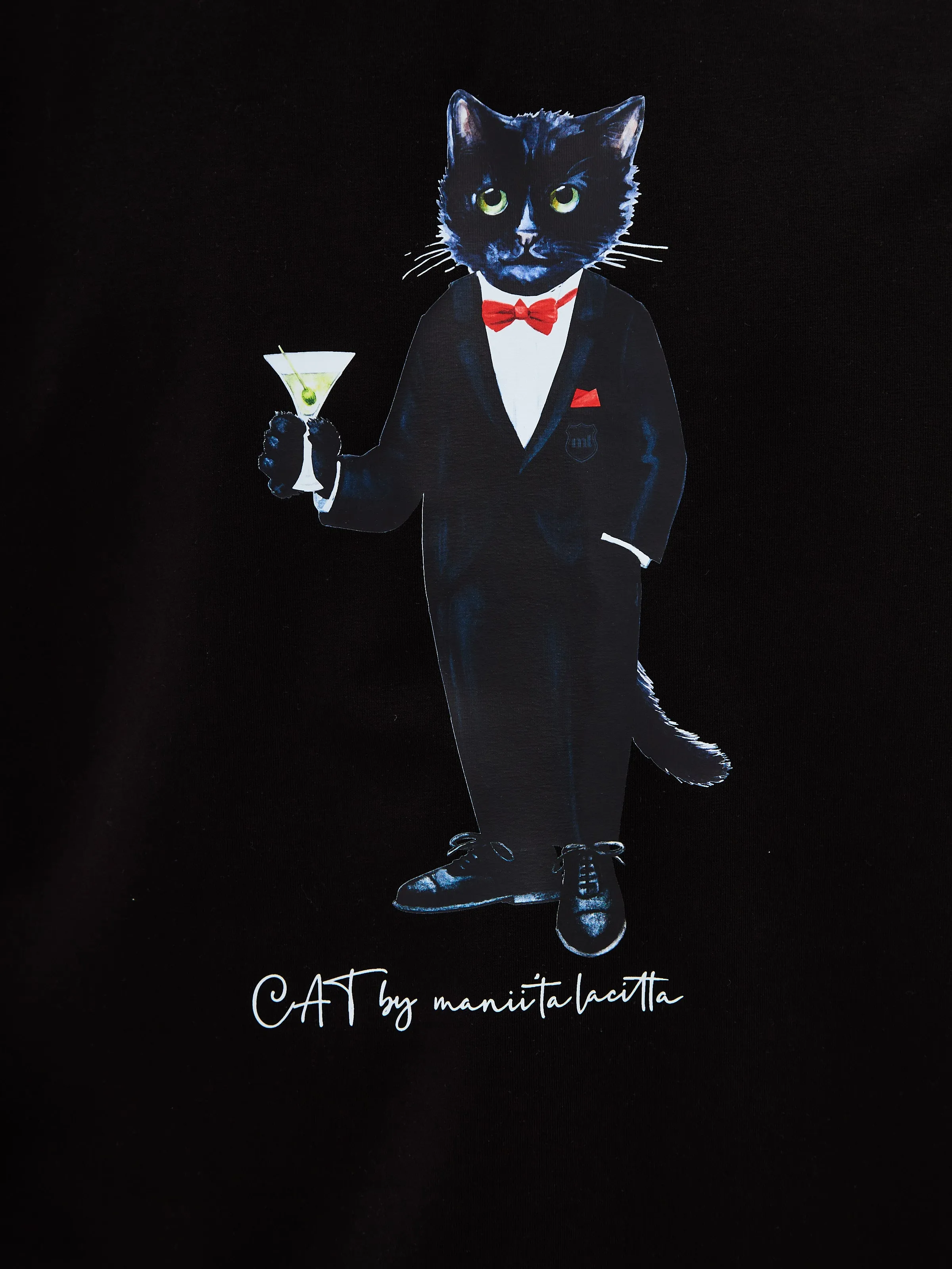 Black Printed T-shirt DANDY CAT