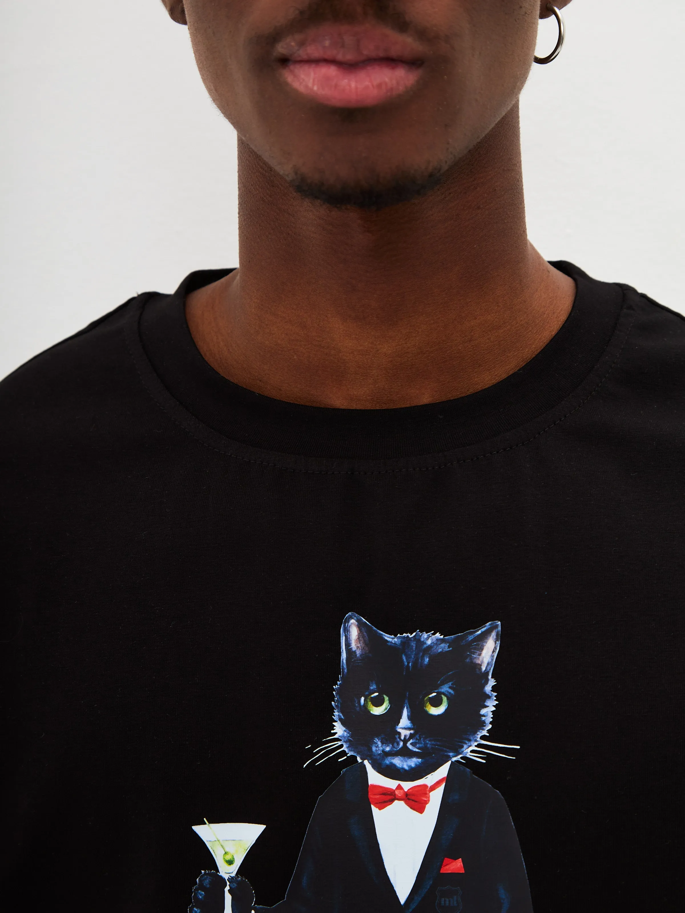 Black Printed T-shirt DANDY CAT