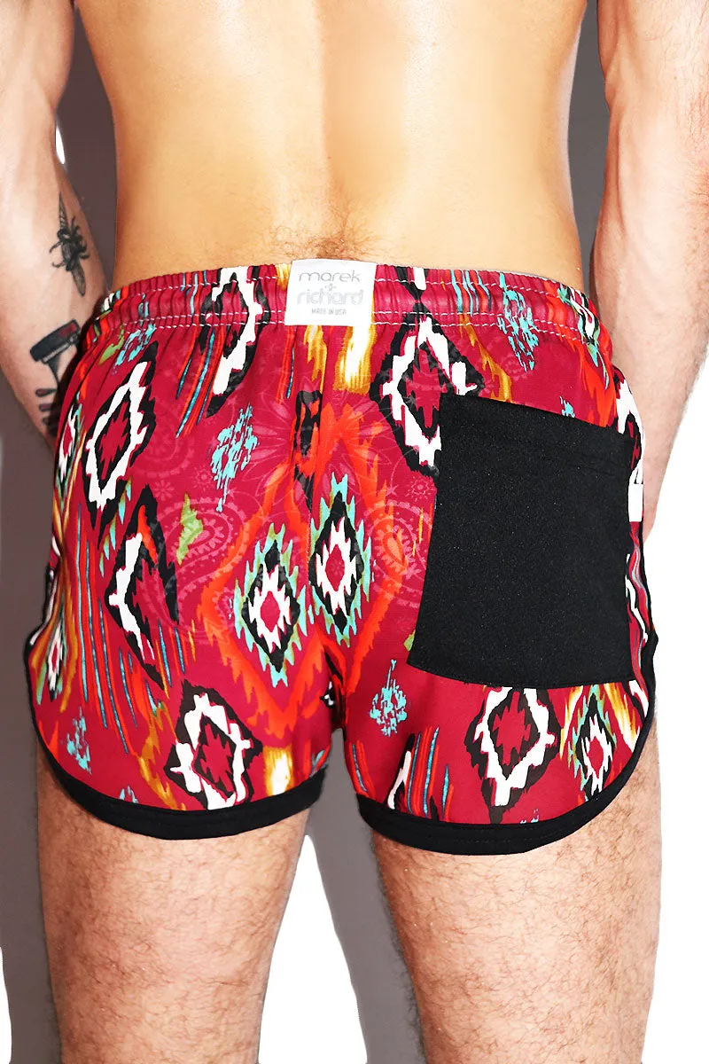 Dancing Dusk Running Shorts- Burgundy