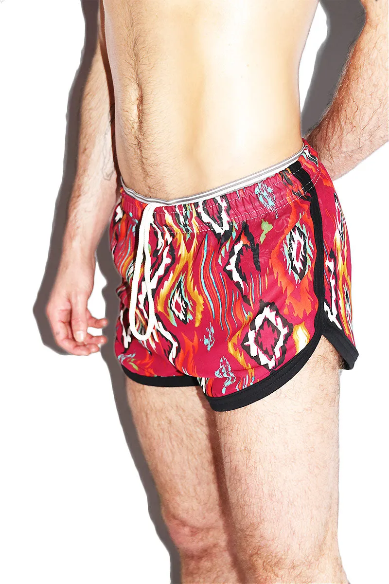Dancing Dusk Running Shorts- Burgundy