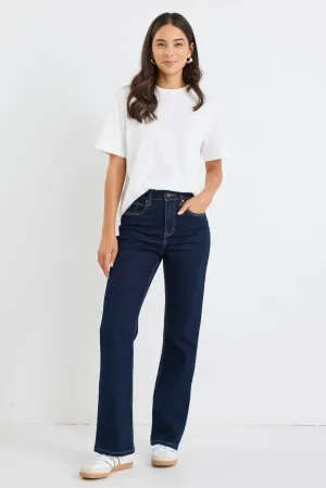 Farah Indigo High Rise Soft Flare Jean