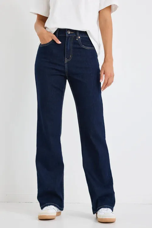 Farah Indigo High Rise Soft Flare Jean