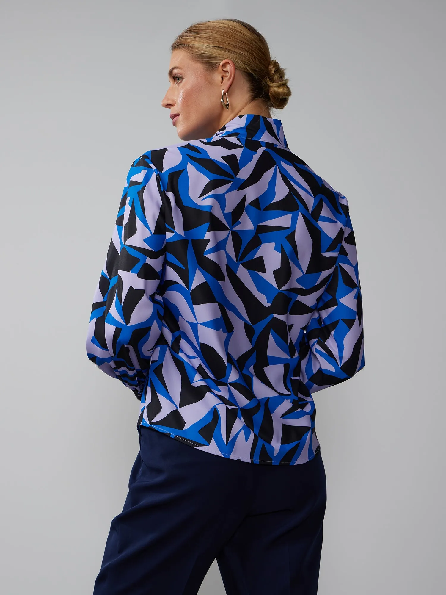 Long Sleeve Tie Neck Blouse