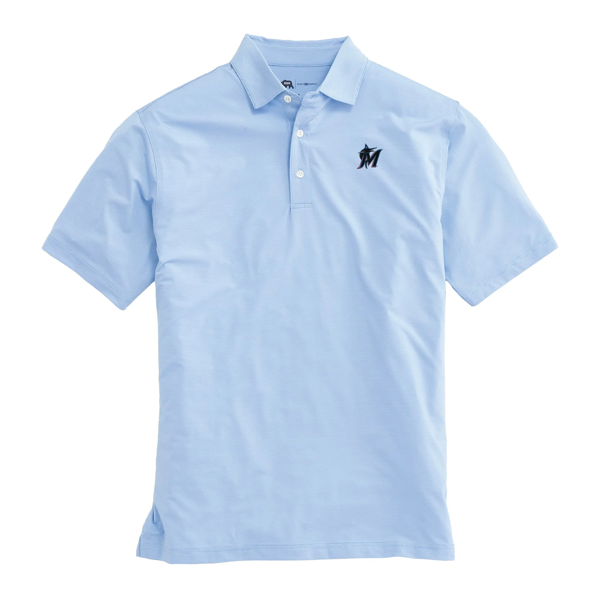 Miami Marlins Hairline Stripe Performance Polo