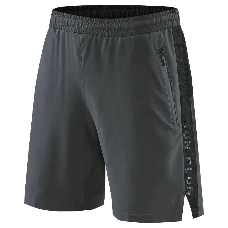 Patchwork Running Shorts Zip Pockets