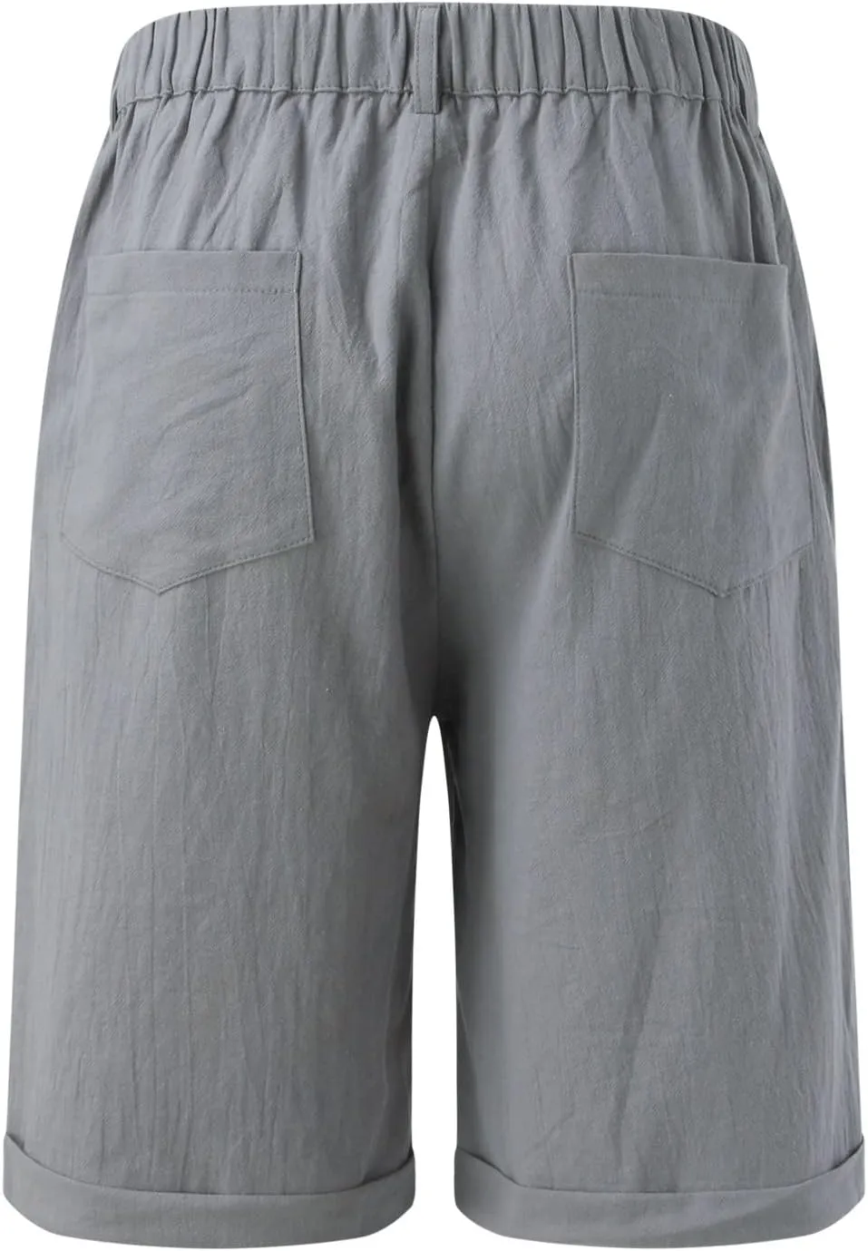 SUWBMHWE Cargo Shorts Men Mens White Linen Khaki 5 Inch Slim Fit Elastic for Inseam Regular Waist Men's Everyday Wear