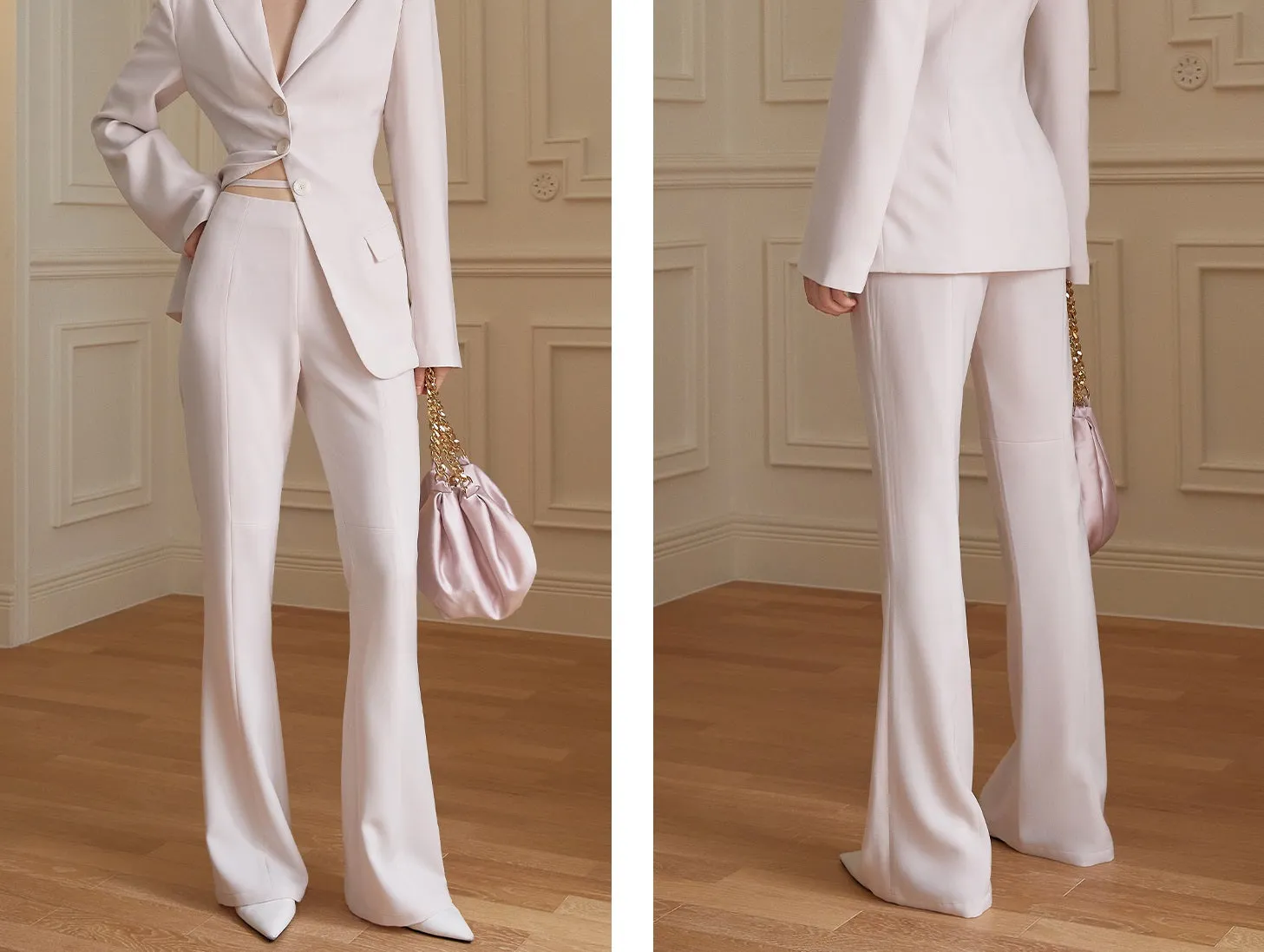 Waist jacket with long sleeves that can be paired with high-waisted trousers- Glia