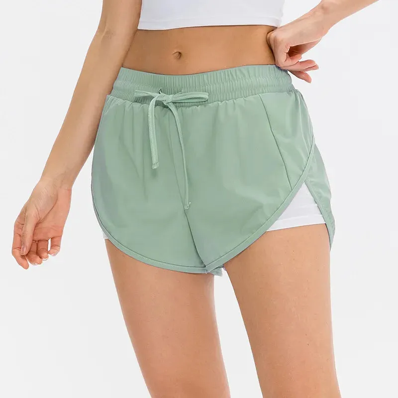 Women's High Waist Running Shorts with Pockets