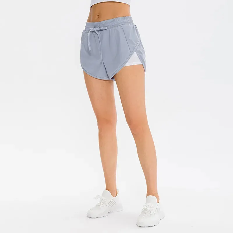 Women's High Waist Running Shorts with Pockets