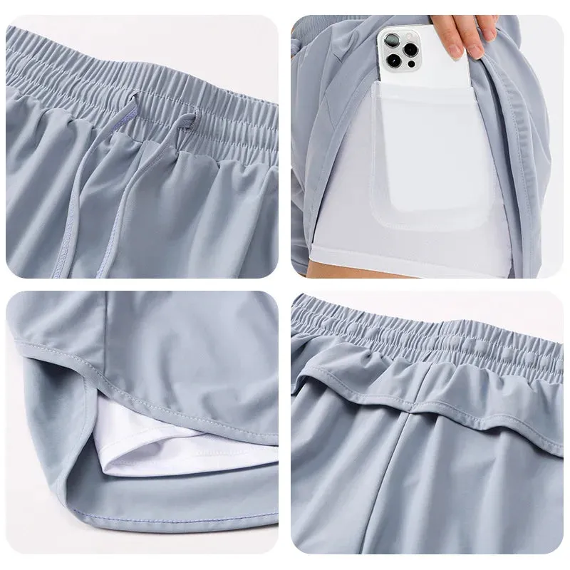 Women's High Waist Running Shorts with Pockets