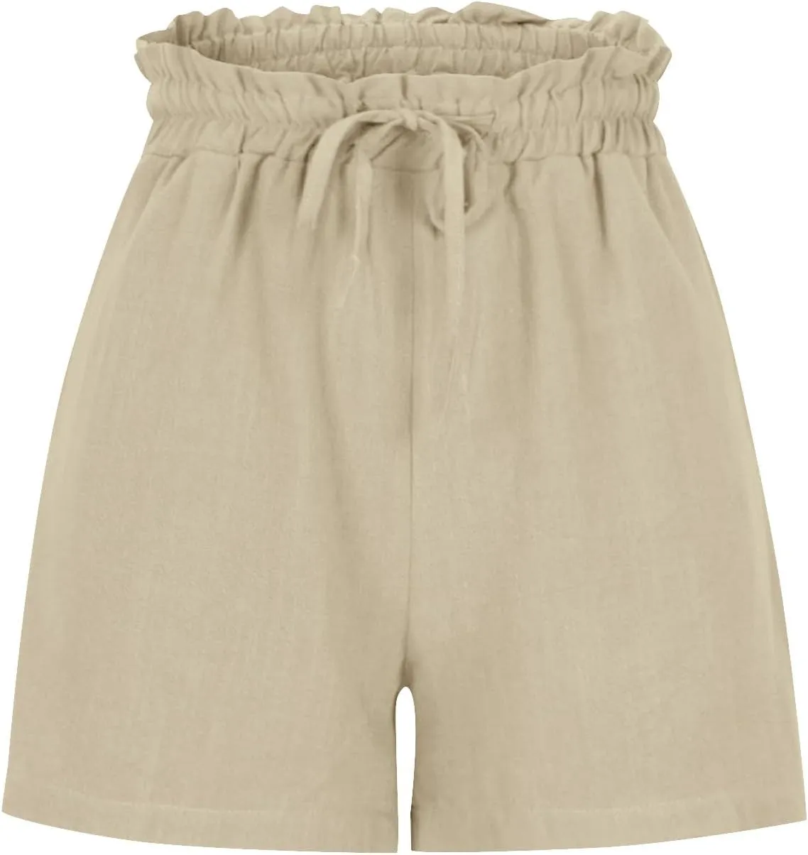 Women's Lightweight Shorts with Pockets Summer High Waist Drawstring Short Pants Casual Trendy Loose Wide Leg Shorts